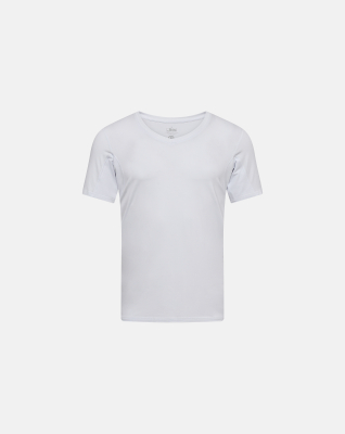 T-Shirt mit V-Ausschnitt "Sweatproof, Bambusviskose, Weiss
