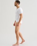 T-Shirt mit V-Ausschnitt "Sweatproof | Bambusviskose | Weiss -JBS