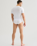T-Shirt mit V-Ausschnitt "Sweatproof | Bambusviskose | Weiss -JBS