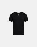 T-Shirt mit V-Ausschnitt "Sweatproof | Bambusviskose | Schwarz -JBS