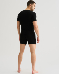 T-Shirt mit V-Ausschnitt "Sweatproof | Bambusviskose | Schwarz -JBS