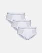 Bambusviskose, Slips Unterhosen, 3-Pack, Weiß - JBS