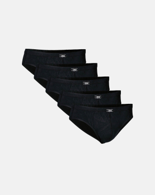Mini slip 5-pack, Bio-Baumwolle, Schwarz