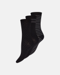 Bambusviskose, Ankelsocken 'Feinstrick', 3er-Pack, Schwarz