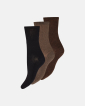 Bambusviskose, Knöchelsocken, 3er-Pack, Schwarz Braun - Decoy