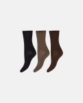 Bambusviskose, Knöchelsocken, 3er-Pack, Schwarz Braun