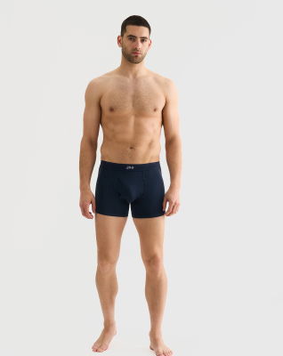 Bambusviskose, Boxershorts mit Eingriff, 3er-Pack, Marineblau
