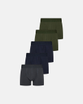 Bio-Baumwolle, Boxershorts "gunnar", 5er-Pack, Grün Blau Grau -Resteröds