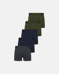 Bio-Baumwolle, Boxershorts "gunnar", 5er-Pack, Grün Blau Grau -Resteröds