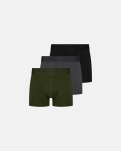Bambusviskose, Boxershorts "gunnar", 3er-Pack, Schwarz Grün Grau -Resteröds