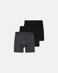 Bambusviskose, Boxershorts "kalle" long-leg, 3er-Pack, Schwarz Grau -Resteröds