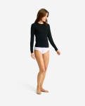 Kaschmir-Mischung, Bambusviskose, Langarm-T-Shirt, Schwarz -JBS of Denmark Women