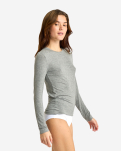 Kaschmir-Mischung, Bambusviskose, Langarm-T-Shirt, Grau -JBS of Denmark Women