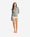 Kaschmir-Mischung, Bambusviskose, Langarm-T-Shirt, Grau -JBS of Denmark Women