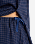 100% Bio-Baumwolle, Pyjamahose, Navy-kariert