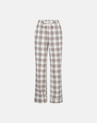 100% Bio-Baumwolle, Pyjamahose, Sand Kariert
