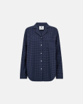 100% Bio-Baumwolle, Pyjama-Oberteil, Marineblau kariert -JBS of Denmark Women