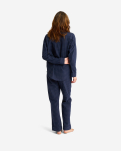 100% Bio-Baumwolle, Pyjama-Oberteil, Marineblau kariert -JBS of Denmark Women