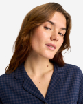100% Bio-Baumwolle, Pyjama-Oberteil, Marineblau kariert -JBS of Denmark Women