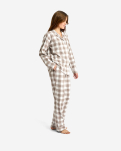 100% Bio-Baumwolle, Pyjamahemd, Sand kariert -JBS of Denmark Women