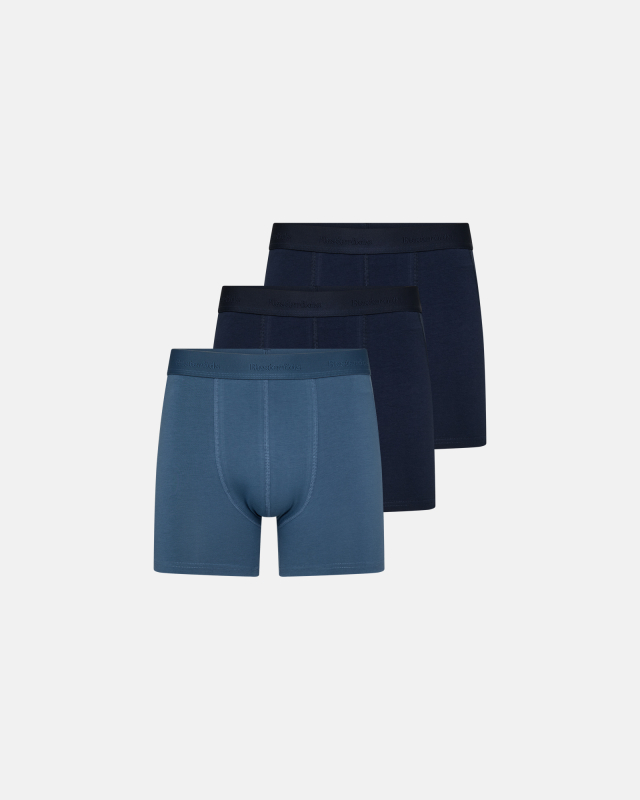 Bambusviskose, Boxershorts "long-leg kalle", 3er-Pack, Blau Navy